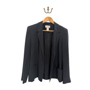 Vintage Lands' End Women's Black Career Blazer Jacket Size 10 Business Office